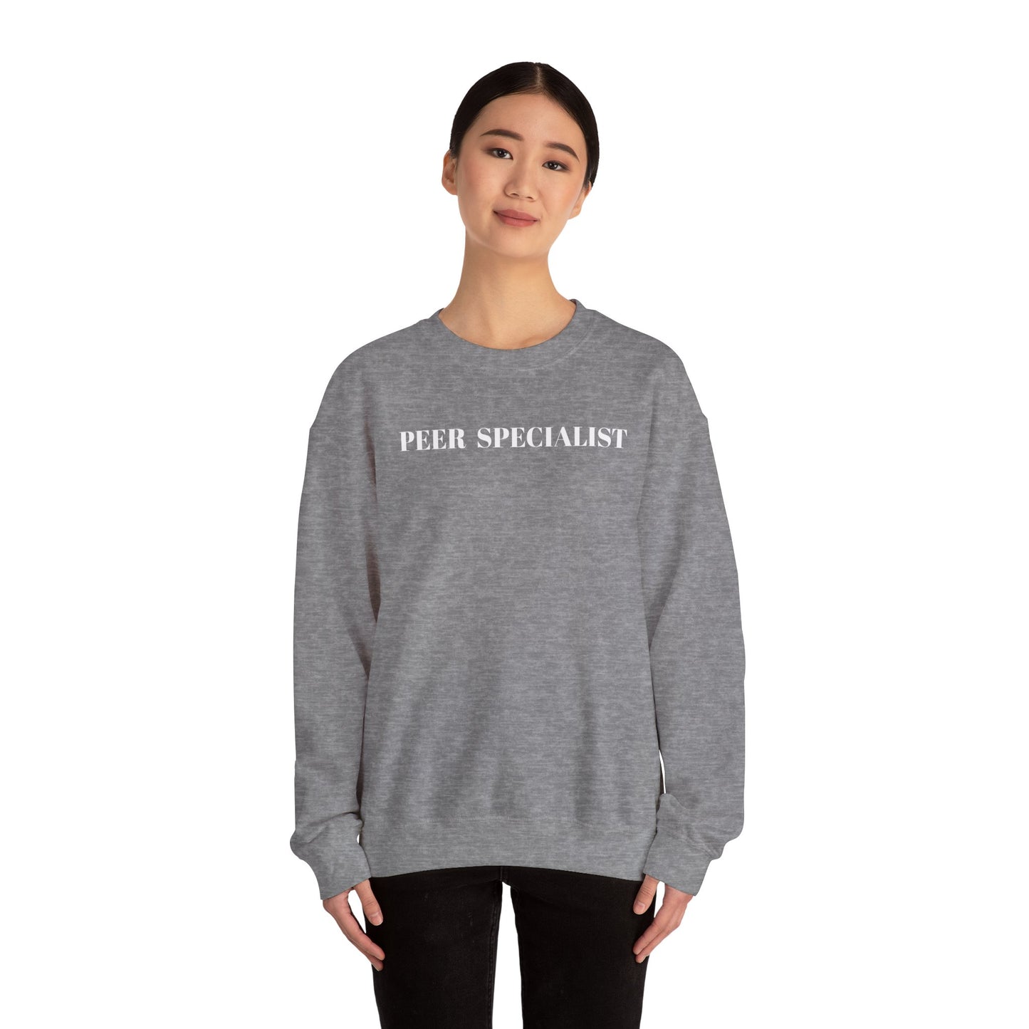 Peer Specialist Unisex Heavy Blend Crewneck Sweatshirt - Cozy Supportive Apparel for Mental Health Advocates